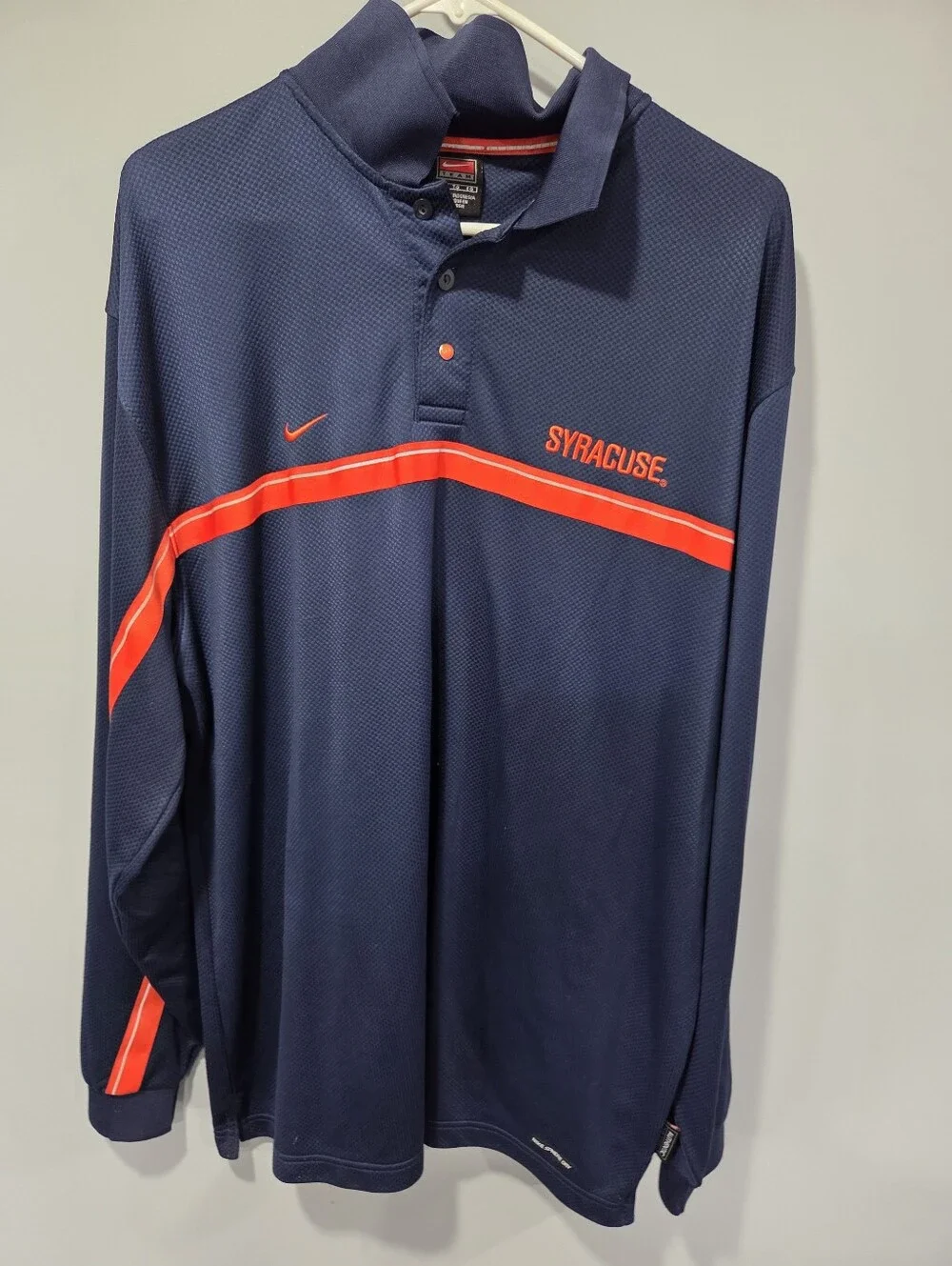 Vintage Nike Syracuse Navy Blue Mens XL Dry Fit Shirt